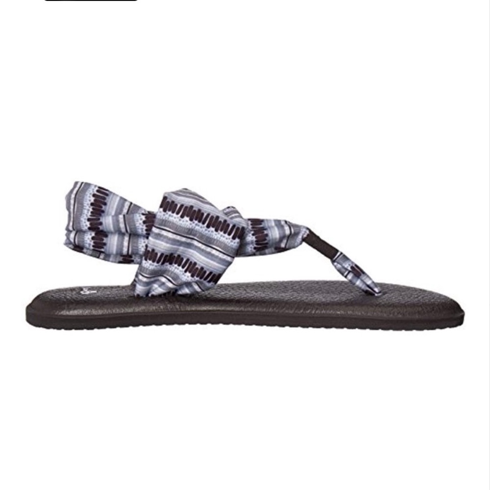 Sanuk Yoga 2 Black+White Island Stripe Sandal - Picture 4 of 10
